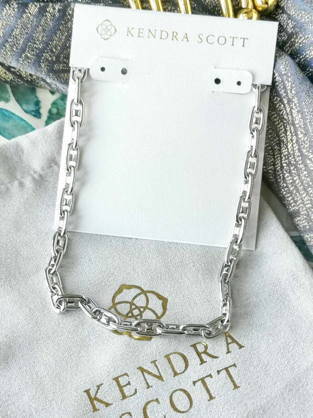 Kendra Scott Bailey Silver Chain Necklace NEW